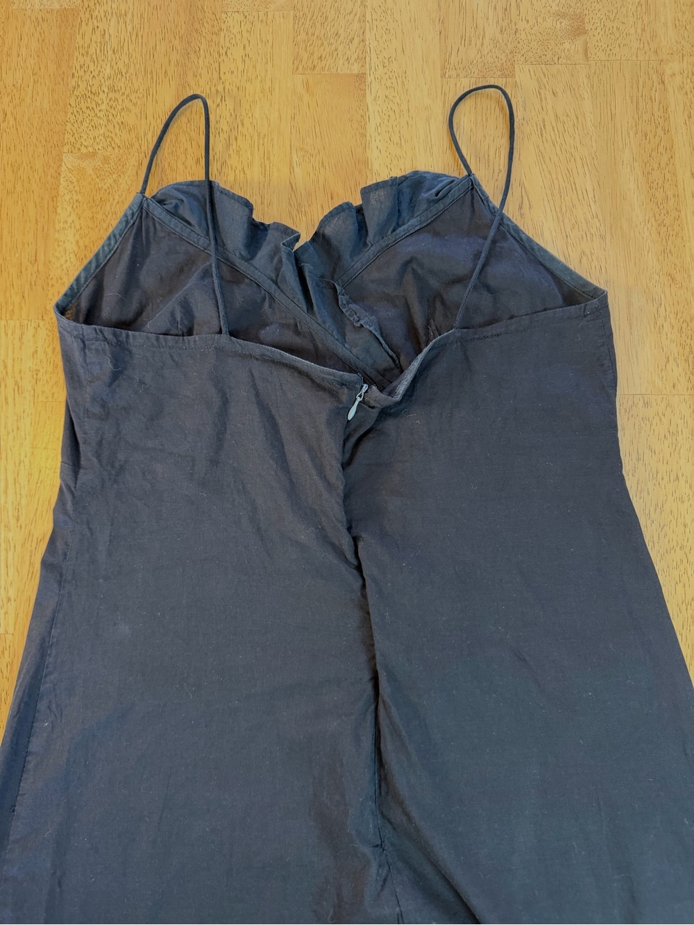Vintage XOXO Slip Dress Cami-style Ruffle & Frill Hem Black SZ L Y2K/Whimsigoth - Picture 5 of 9